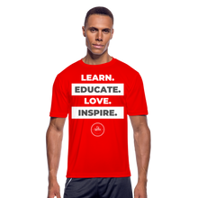 Load image into Gallery viewer, Learn &amp; Educate Men’s Dri-Fit Performance T-Shirt - red
