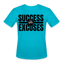 Load image into Gallery viewer, Success Over Excuses Men’s Moisture Dri-Fit T-Shirt - turquoise
