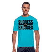 Load image into Gallery viewer, Success Over Excuses Men’s Moisture Dri-Fit T-Shirt - turquoise
