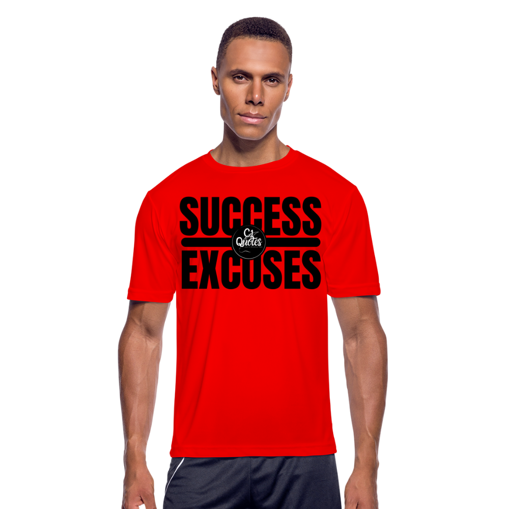 Success Over Excuses Men’s Moisture Dri-Fit T-Shirt - red