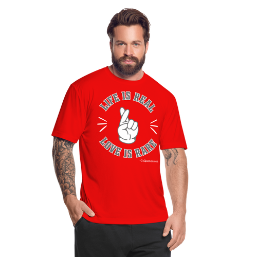 Life Is Real Men’s Dri-Fit Performance T-Shirt - red