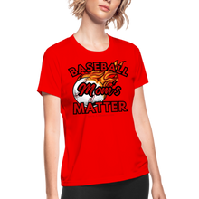 Load image into Gallery viewer, Baseball Mom&#39;s Women&#39;s Dri-Fit Performance T-Shirt - red
