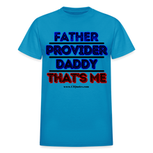 Load image into Gallery viewer, Father &amp; Provider T-Shirt (White Trim, Soft Tee) - turquoise
