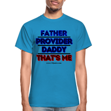 Load image into Gallery viewer, Father &amp; Provider T-Shirt (White Trim, Soft Tee) - turquoise
