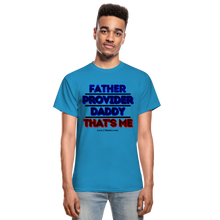 Load image into Gallery viewer, Father &amp; Provider T-Shirt (White Trim, Soft Tee) - turquoise
