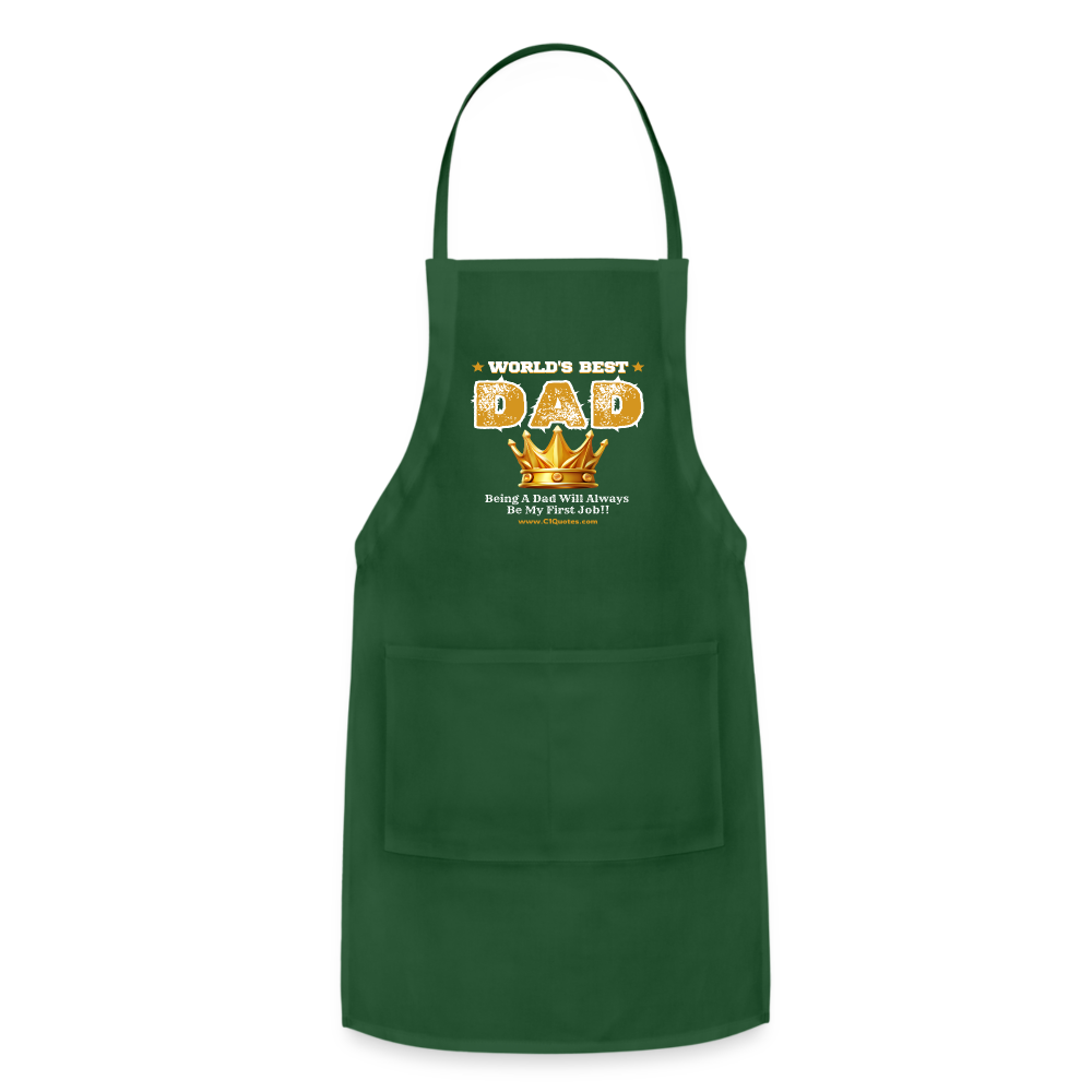 World's Greatest Dad Adjustable Apron - forest green