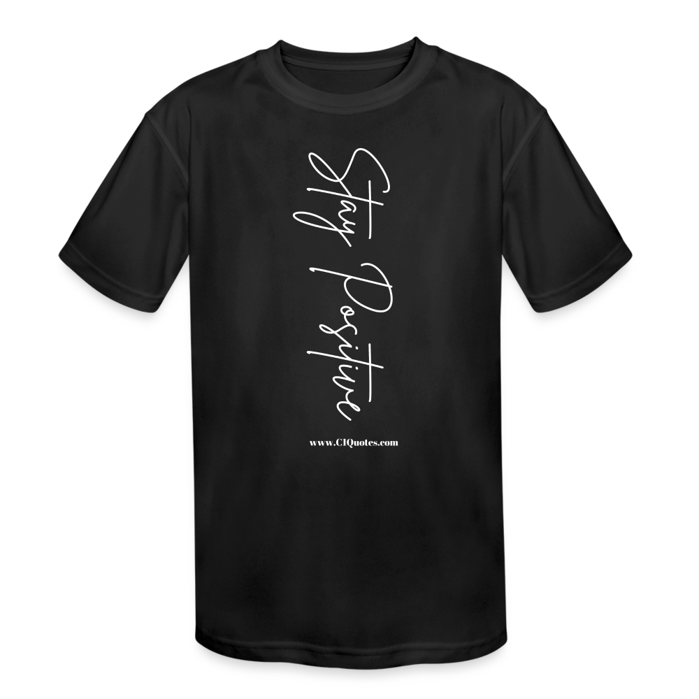 Stay Positive Kids' Moisture Wicking Performance T-Shirt - black