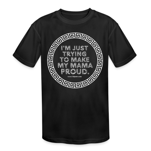 Mama Proud Kids' Moisture Wicking Performance T-Shirt - black