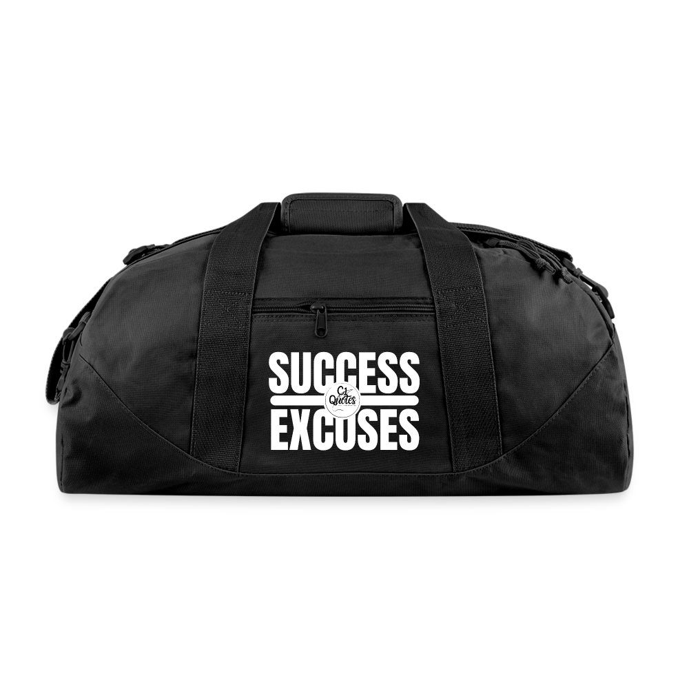 Success Over Excuses Duffel Bag - black