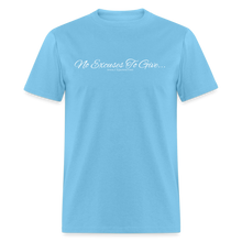 Load image into Gallery viewer, No Excuses To Give Unisex Classic T-Shirt - aquatic blue
