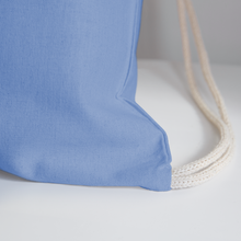 Load image into Gallery viewer, Success Over Excuses Cotton Drawstring Bag (White Print) - carolina blue
