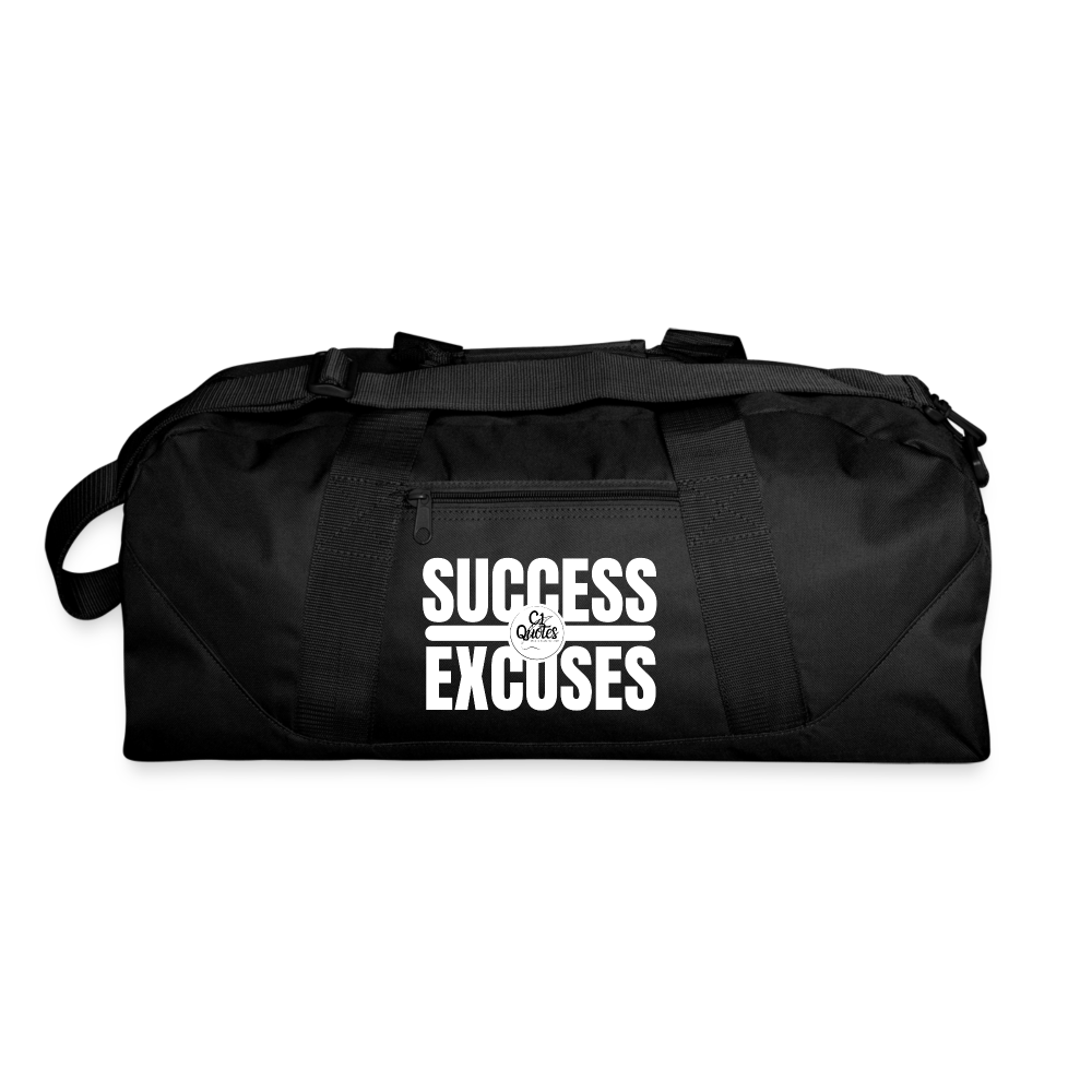 Success Over Excuses Duffel Bag - black