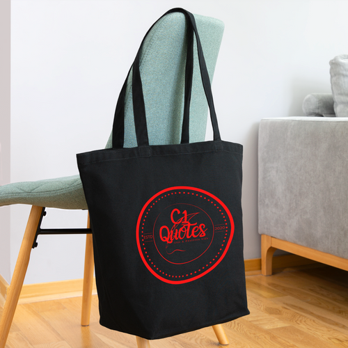 The Brand Eco-Friendly Cotton Tote (Red Print) - black
