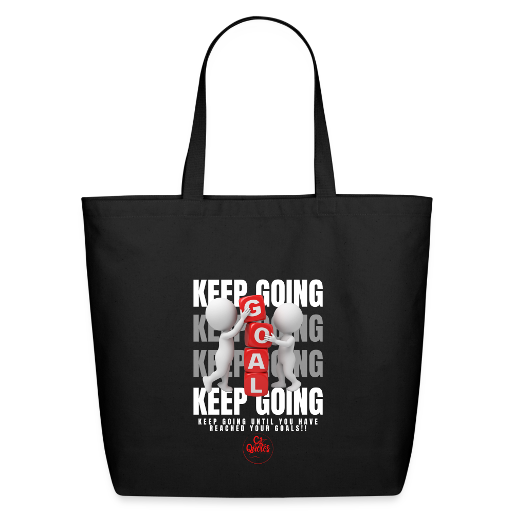 Goal Reaching Eco-Friendly Cotton Tote - black
