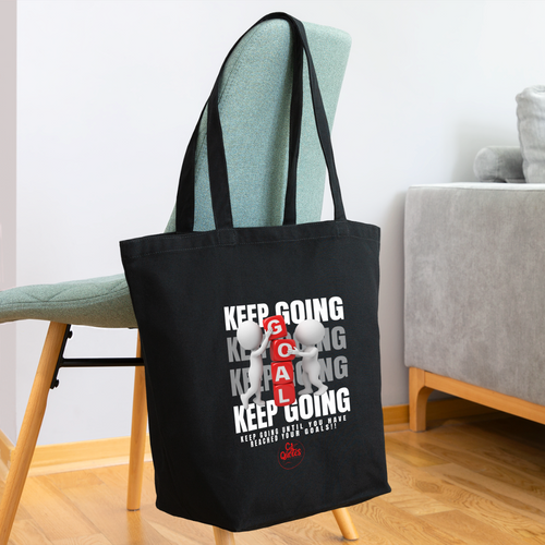 Goal Reaching Eco-Friendly Cotton Tote - black