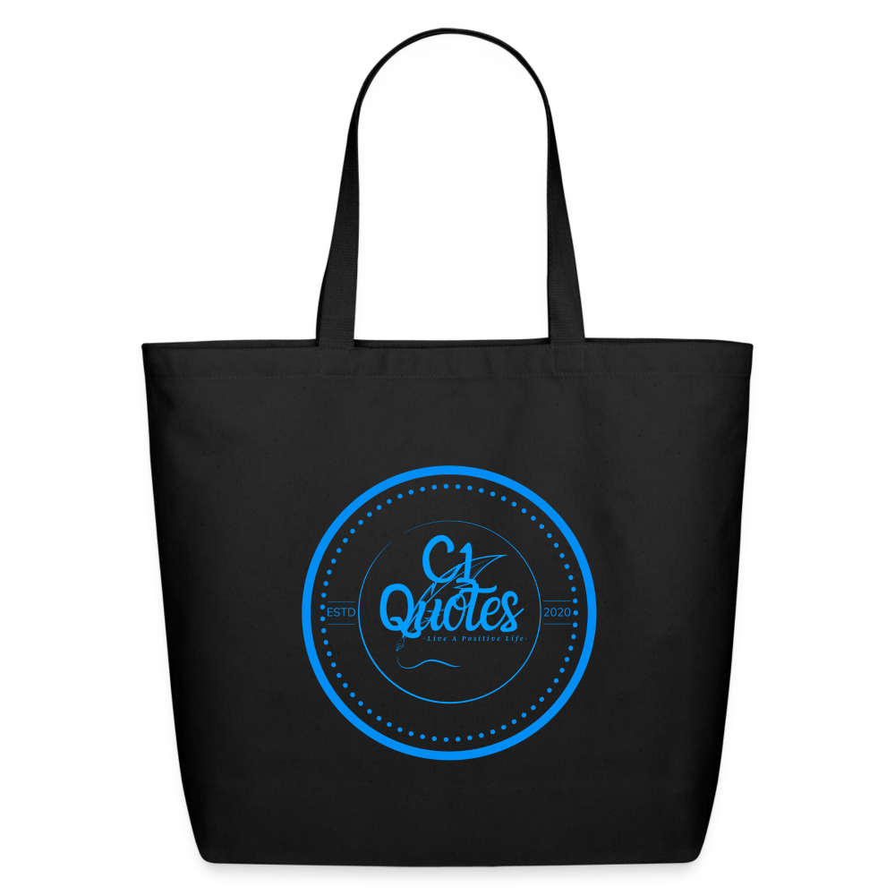 The Brand Eco-Friendly Cotton Tote (Light Blue Print) - black