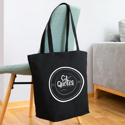 The Brand Eco-Friendly Cotton Tote (White Print) - black