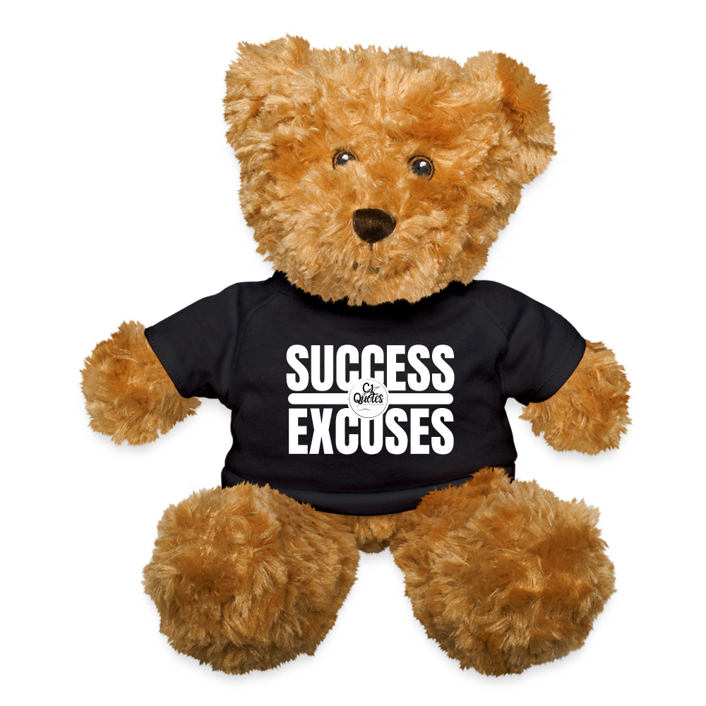 Success Over Excuses Teddy Bear - black